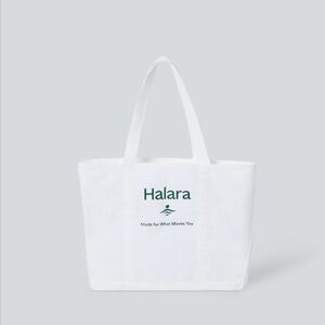 HALARA White Tote with Green Logo